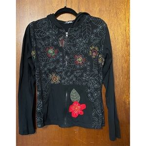 Embroidered Detailed Hippie Bohemian Floral Sweatshirt from TenzingCollections